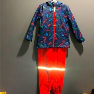 Boys 2 piece dinosaur rain suit